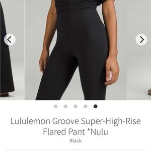 Lululemon Athletica Black Groove Super High Rise Flared Athletic Pants